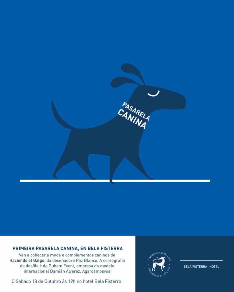 Cartel pasarela canina no hotel bela fisterra