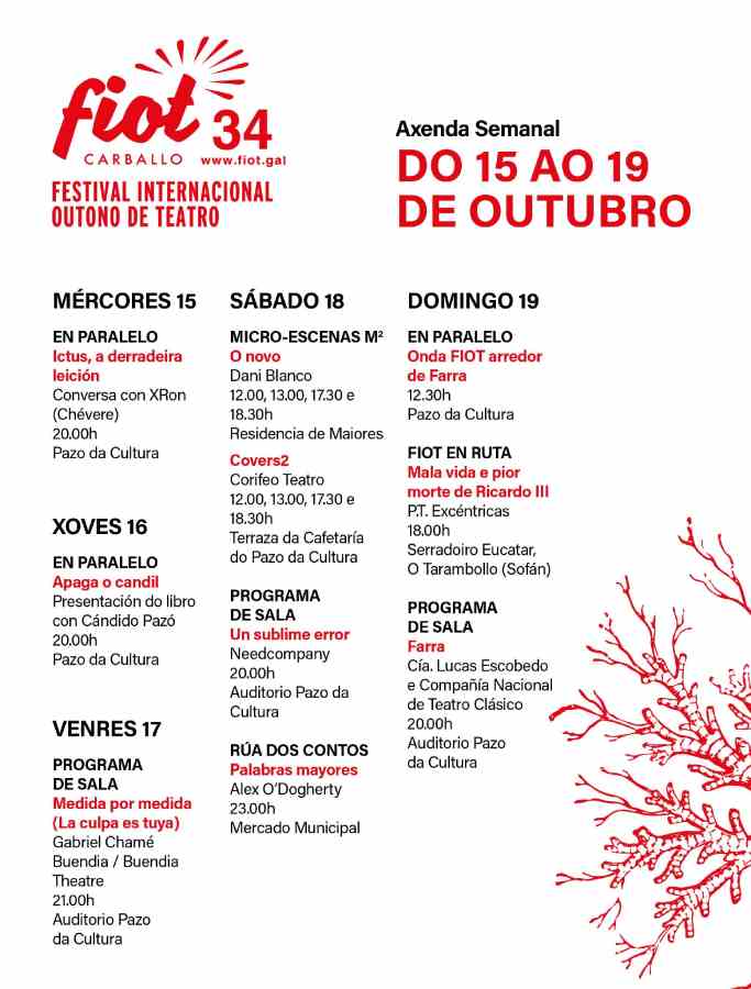 Cartel programación fiot do 15 ao 19 de outubro