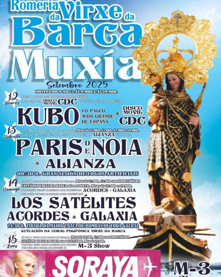 Cartel romaría da barca 2025 en muxía