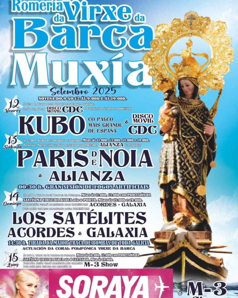 Cartel romaría da barca 2025 en muxía