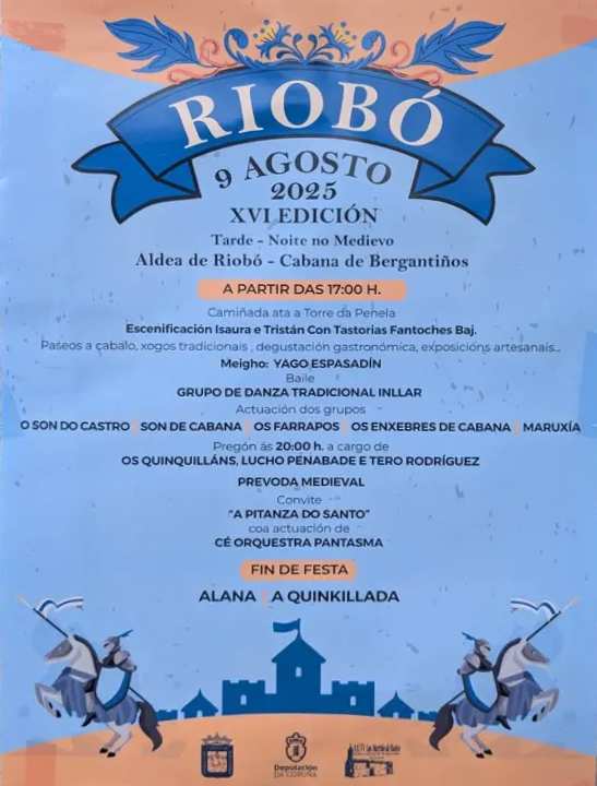 Cartel tarde noite do medievo en rioboo cabana bergantiños