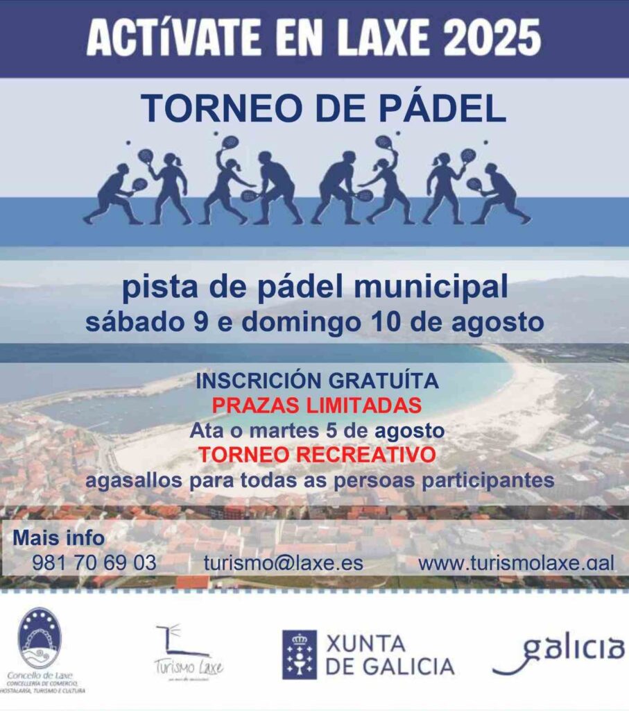 Cartel torneo de padel en laxe 2025