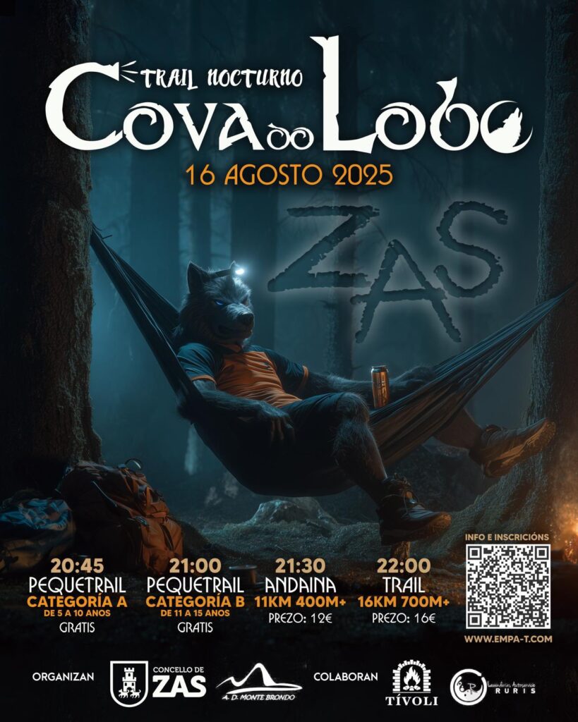 Cartel trail nocturno cova do lobo en zas 2025