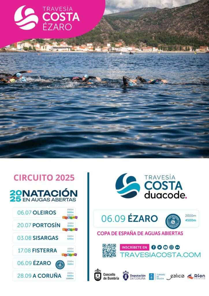 Cartel travesía costa ezaro 2025