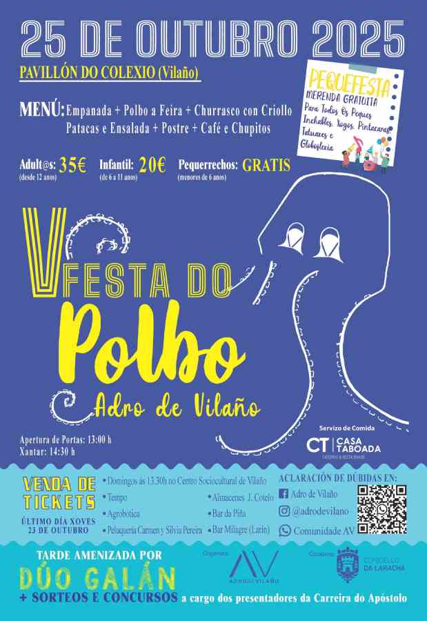 Cartel v festa do polbo de adro de vilaño