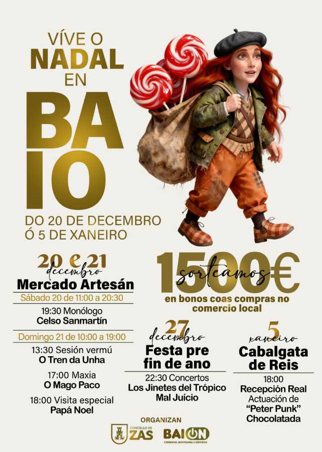 Cartel Vive o Nadal en Baio