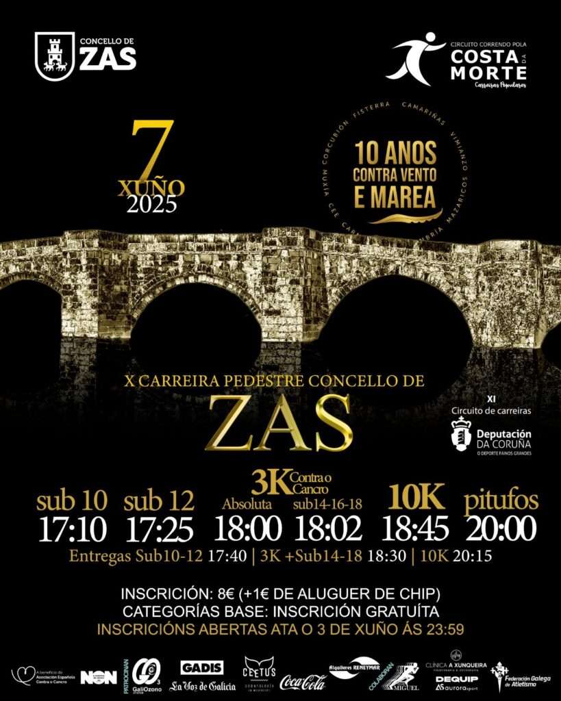 Cartel x carreira pedestre concello de zas