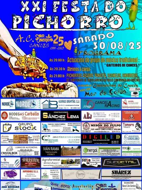 Cartel xxi festa do pichorro cances 2025