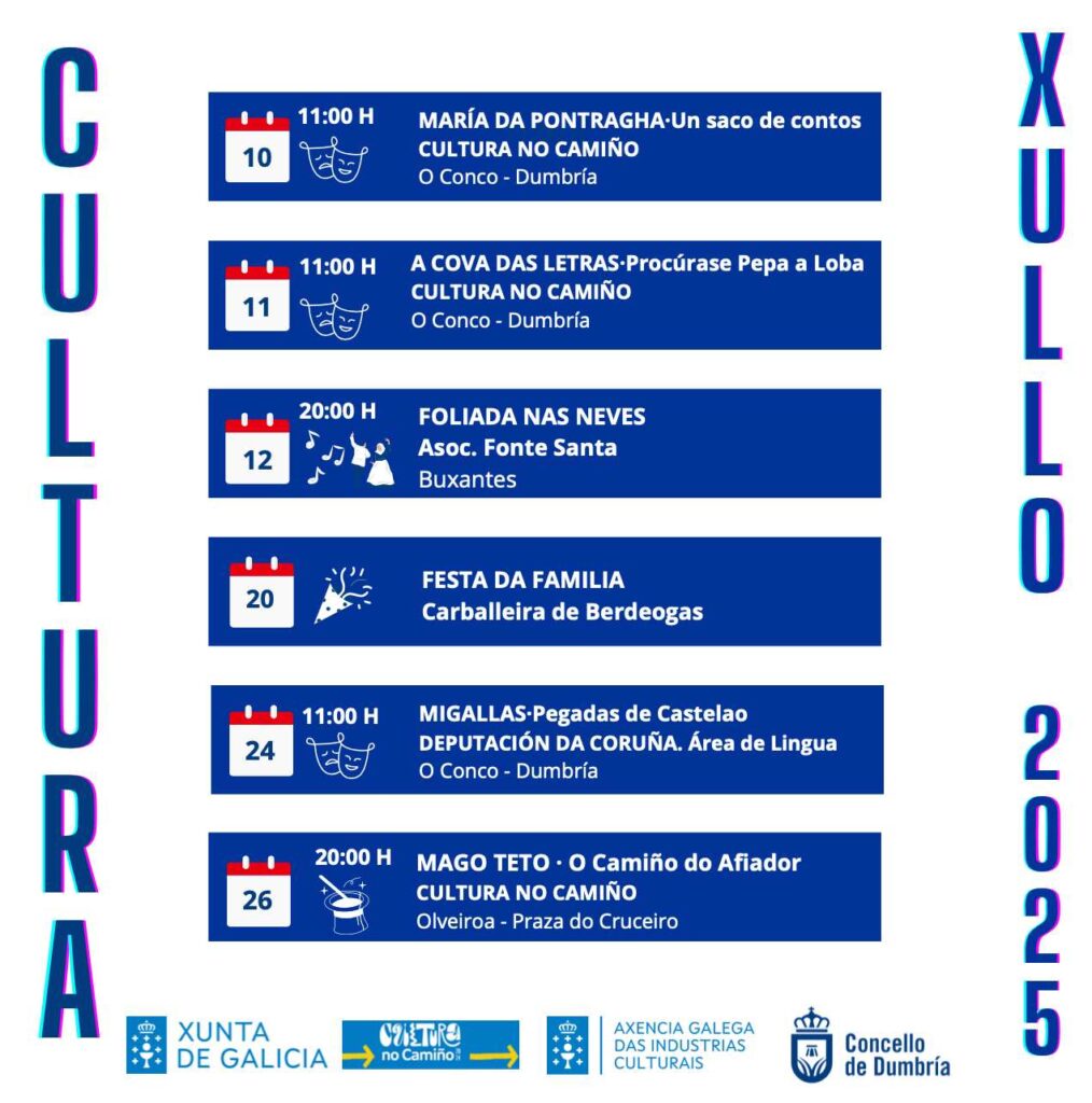 Cartel xullo 2025 cultura dumbría