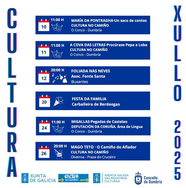 Cartel xullo 2025 cultura dumbría