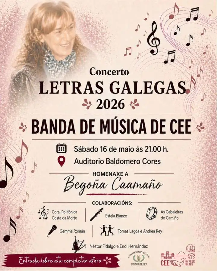 Concerto Letras Galegas 2026 da Banda de Música de Cee