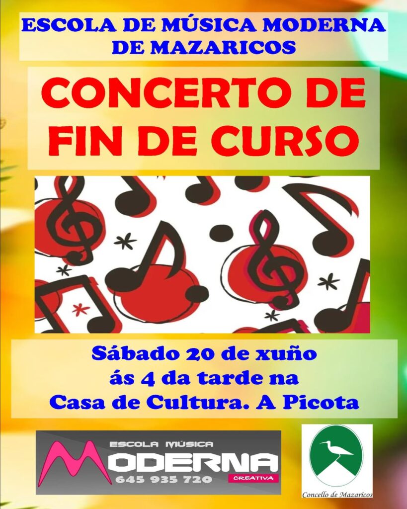 Concierto de fin de curso de la Escuela de Música Moderna de Mazaricos