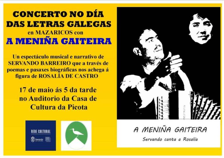 Concierto del Día das Letras Galegas en Mazaricos con A Meniña Gaiteira
