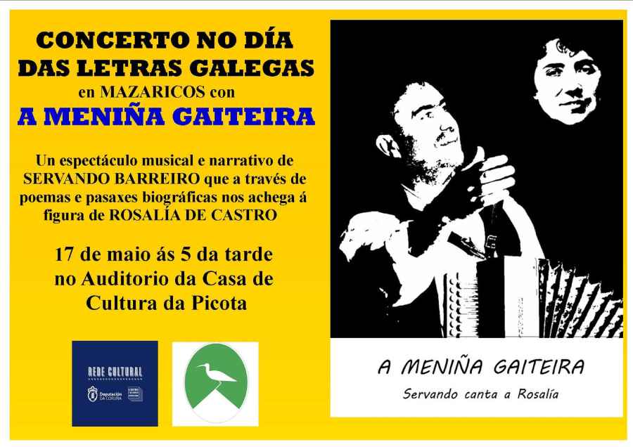 Concierto del Día das Letras Galegas en Mazaricos con A Meniña Gaiteira