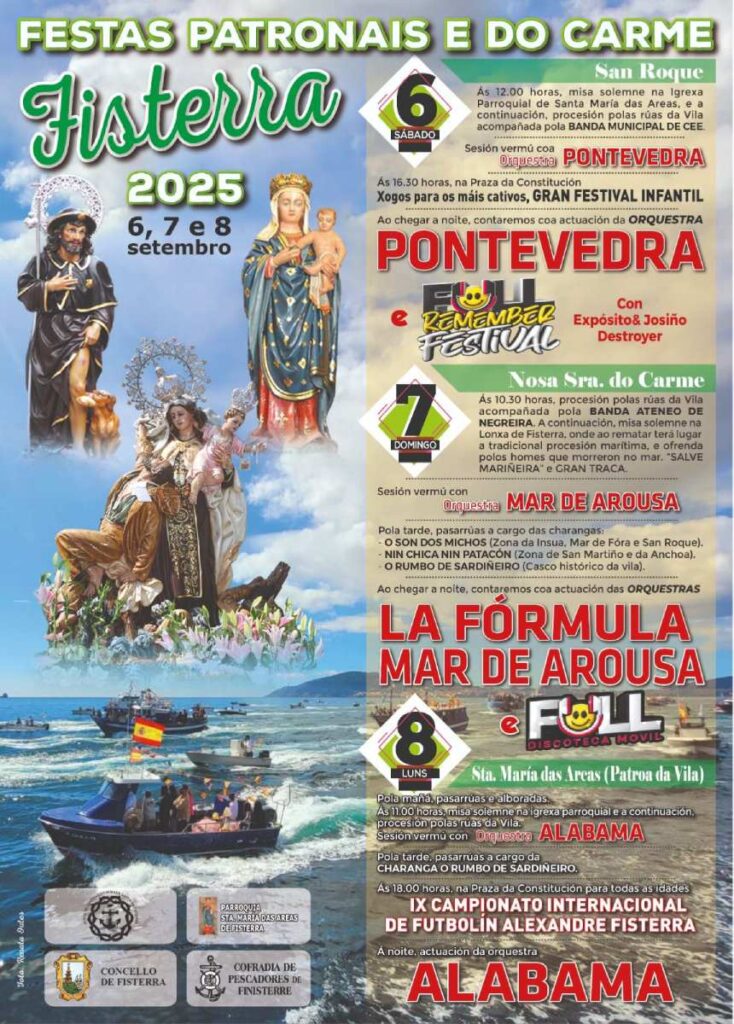 Festas patronais e do carme de fisterra 2025
