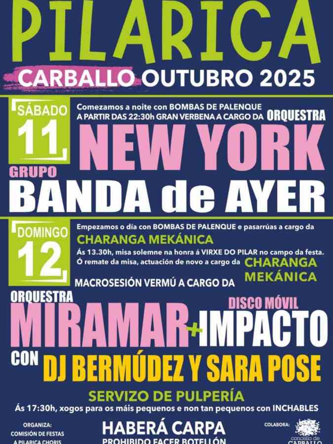 Festas da pilarica 2025 en carballo