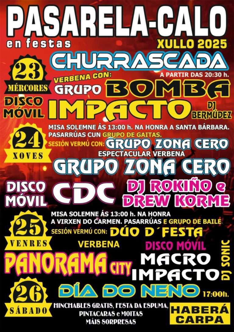Festas de pasarela calo 2025