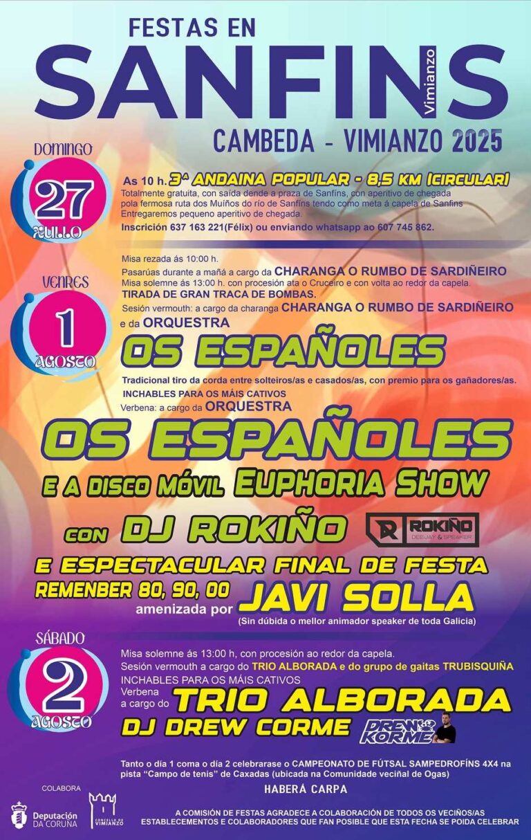 Festas de san fins en cambeda vimianzo 2025