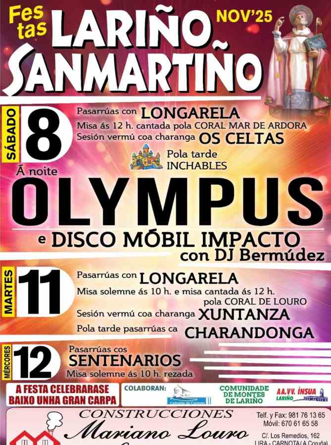 Festas de san martiño en lariño 2025