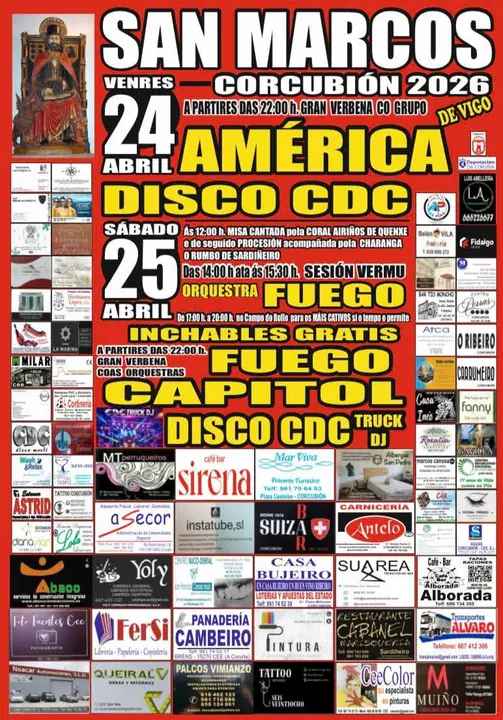 Fiestas de San Marcos 2026 en Corcubión