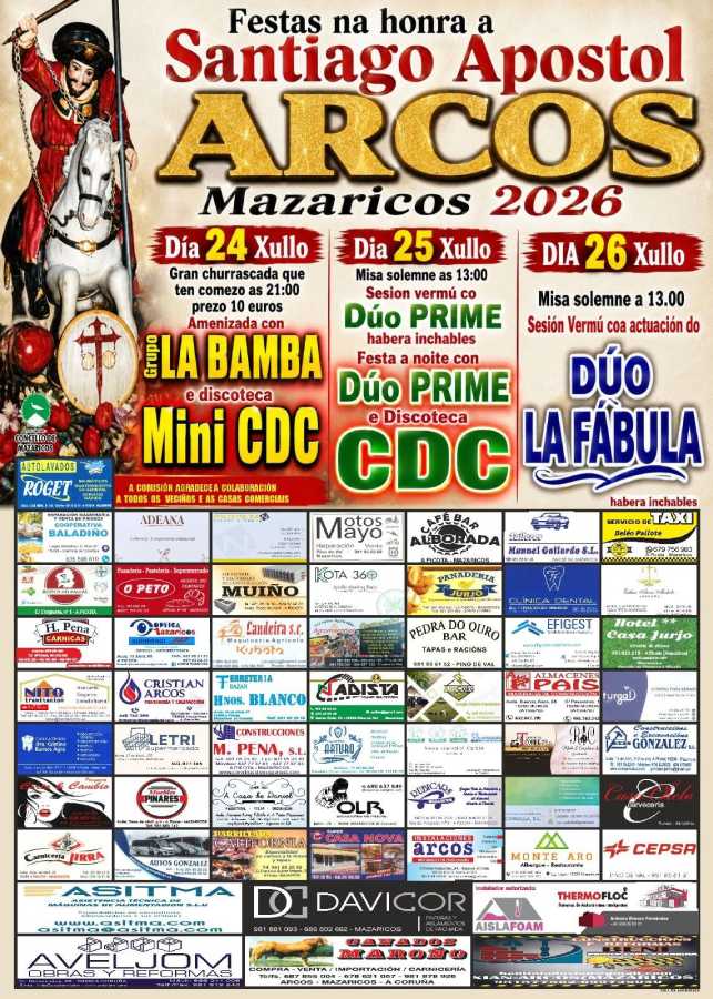 Fiestas de Santiago Apóstol 2026 en Arcos