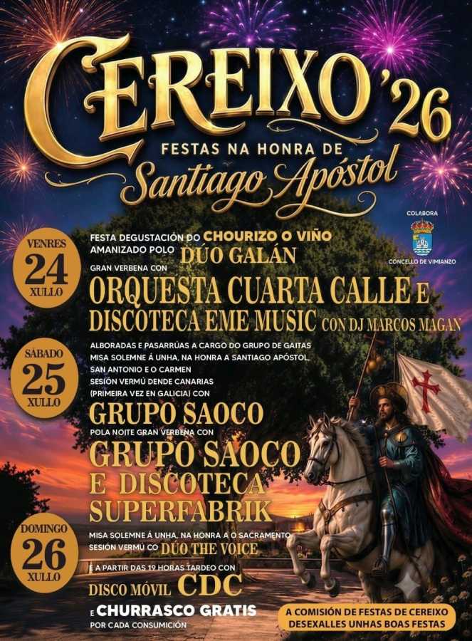 Fiestas de Santiago Apóstol 2026 en Cereixo