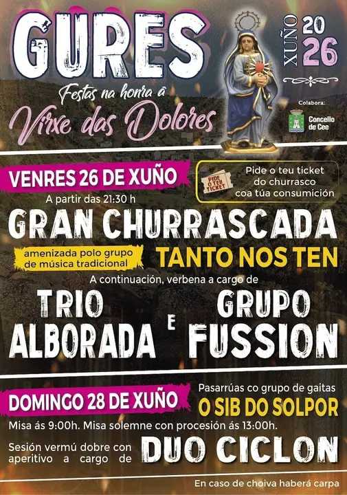 Fiestas de la Virgen de los Dolores 2026 en Gures