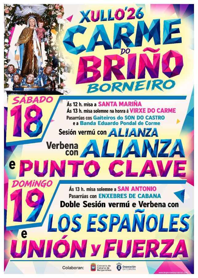 Fiestas del Carmen do Briño 2026 en Borneiro