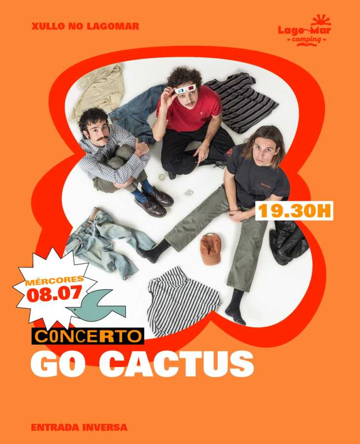 Cartel del concierto de Go Cactus en Camping Lago-Mar, Muxía