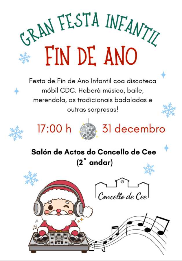Gran Festa Infantil Fin de Ano 2025 en Cee