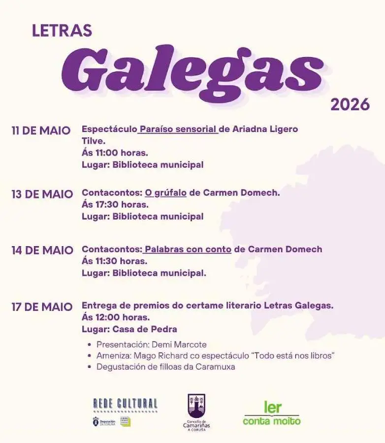 Letras Galegas 2026 en Camariñas