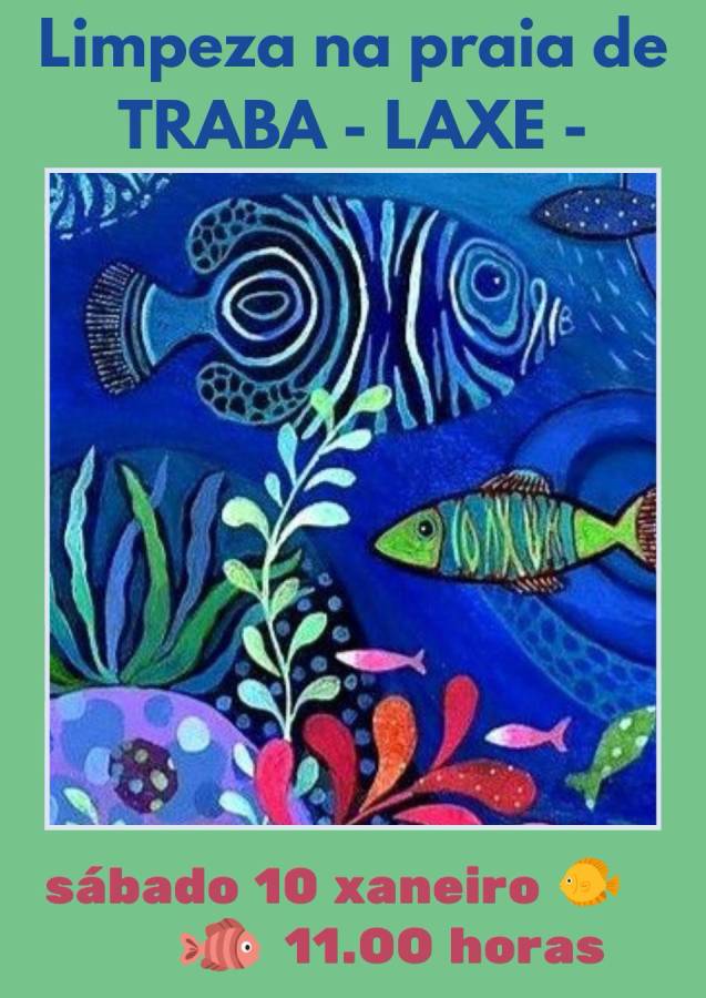 Limpeza na Praia de Traba de Laxe Xaneiro 2026 Mar de Fábula