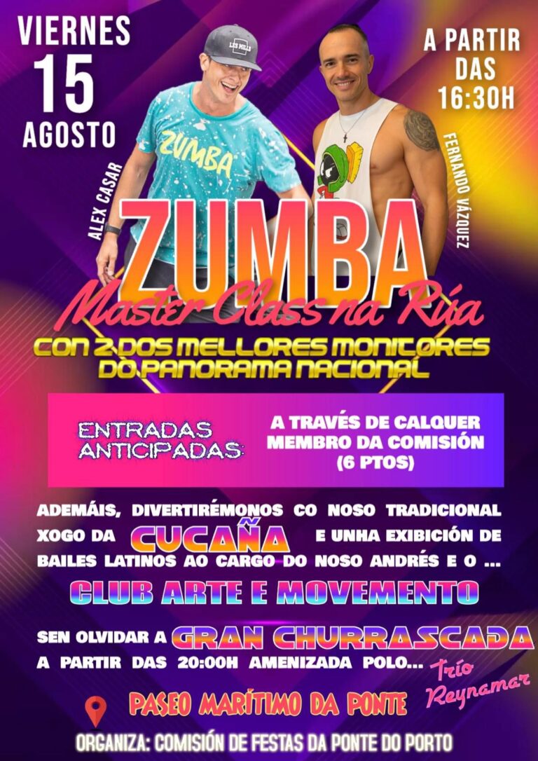 Master class de zumba na rúa en ponte do porto