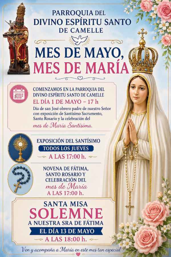 Mes de Maio, Mes de María en Camelle