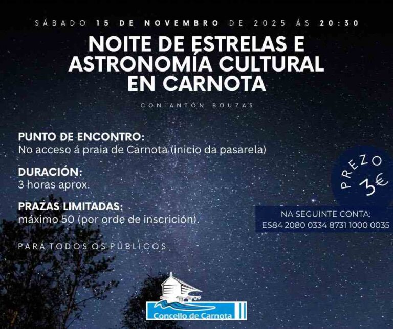 Noite de estrelas e astronomía cultural en carnota 2025