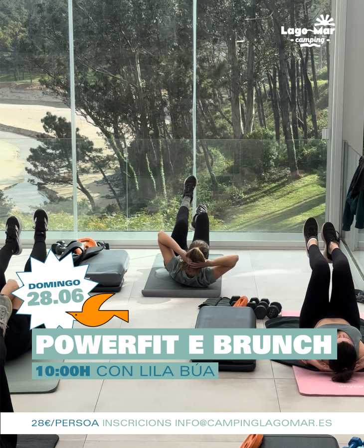Powerfit y brunch con Lila Búa en el Camping Lago Mar