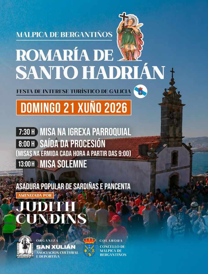 Romería de Santo Hadrián 2026 en Malpica de Bergantiños