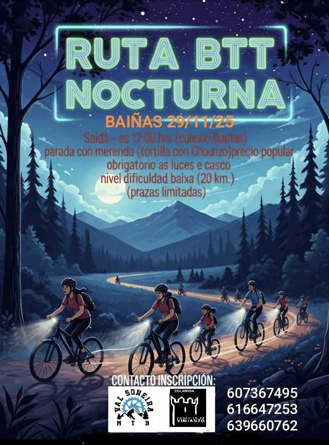Ruta BTT Nocturna en Baíñas