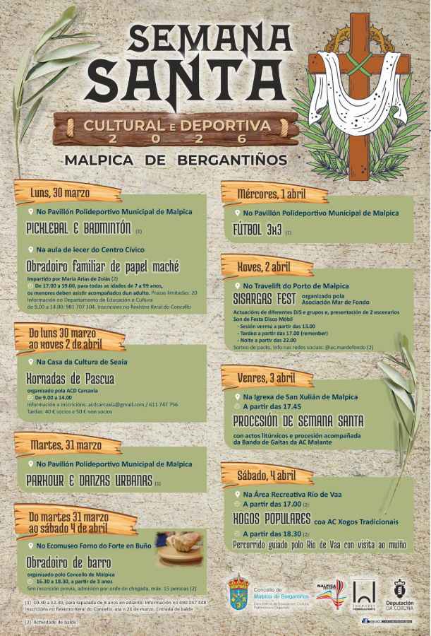 Semana Santa 2026 en Malpica de Bergantiños