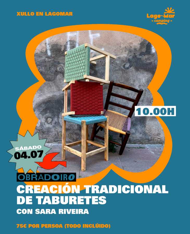 Taller de creación tradicional de taburetes en el Camping Lago Mar