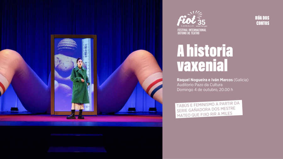 Cartel de A historia vaxenial, de Raquel Nogueira e Iván Marcos, no FIOT 2026 de Carballo