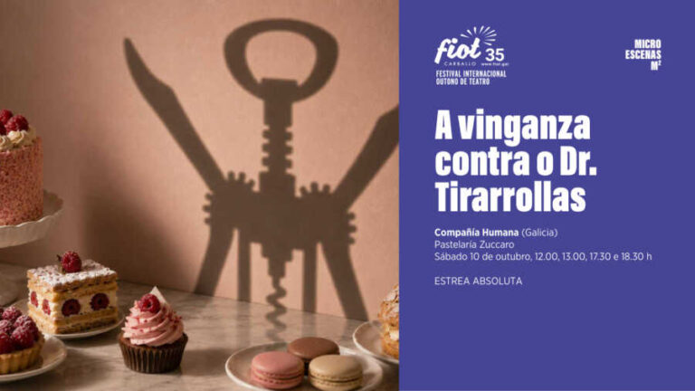 Cartel de A vinganza contra o Dr. Tirarrollas de Compañía Humana no FIOT 2026 de Carballo