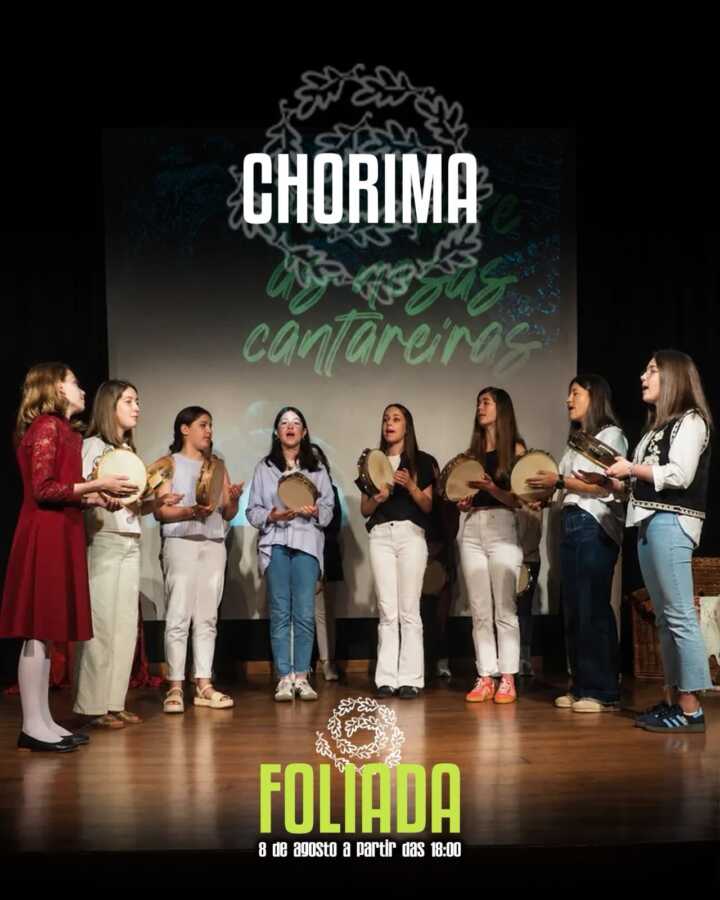 Cartel de la actuación de Chorima en la Foliada de la Carballeira de Zas