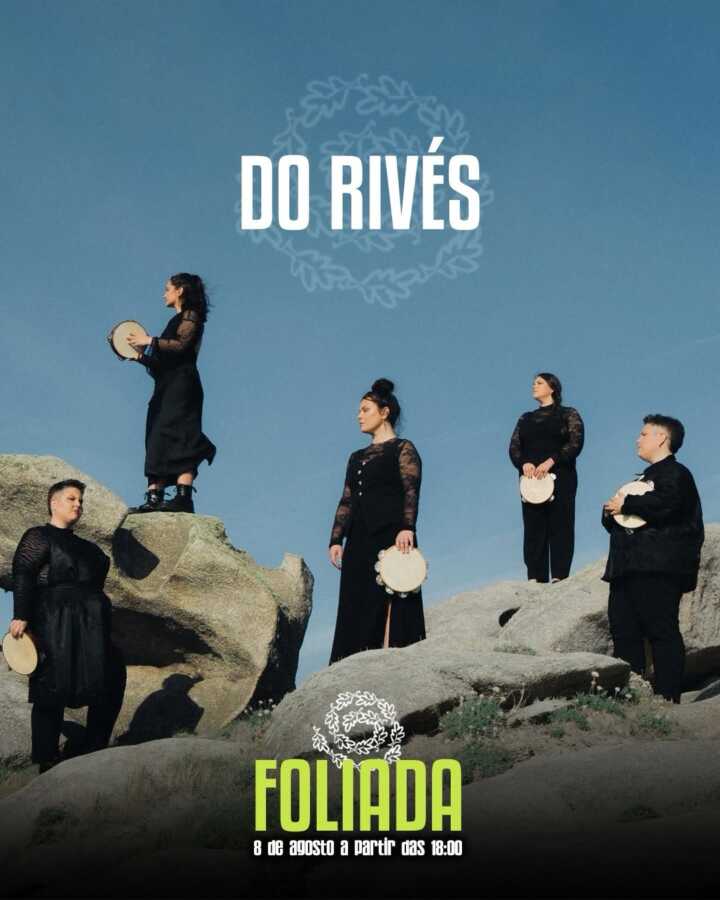 Cartel de la actuación de Do Rivés en la Foliada de la Carballeira de Zas