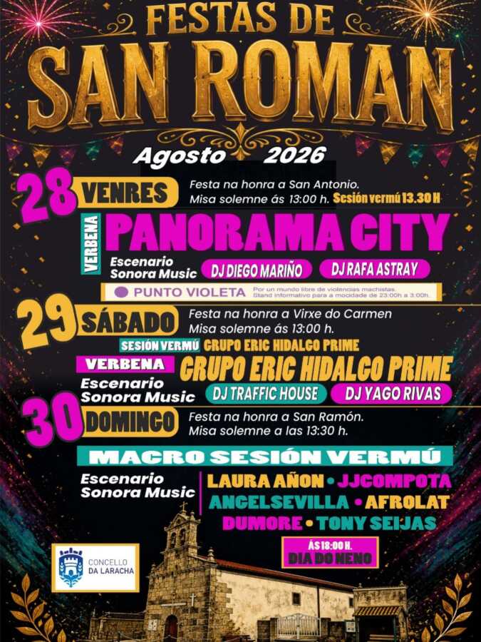 Cartel de la actuación de Judith Cundins en el Porto de Caión, A Laracha, el 8 de agosto a las 20:00 horas