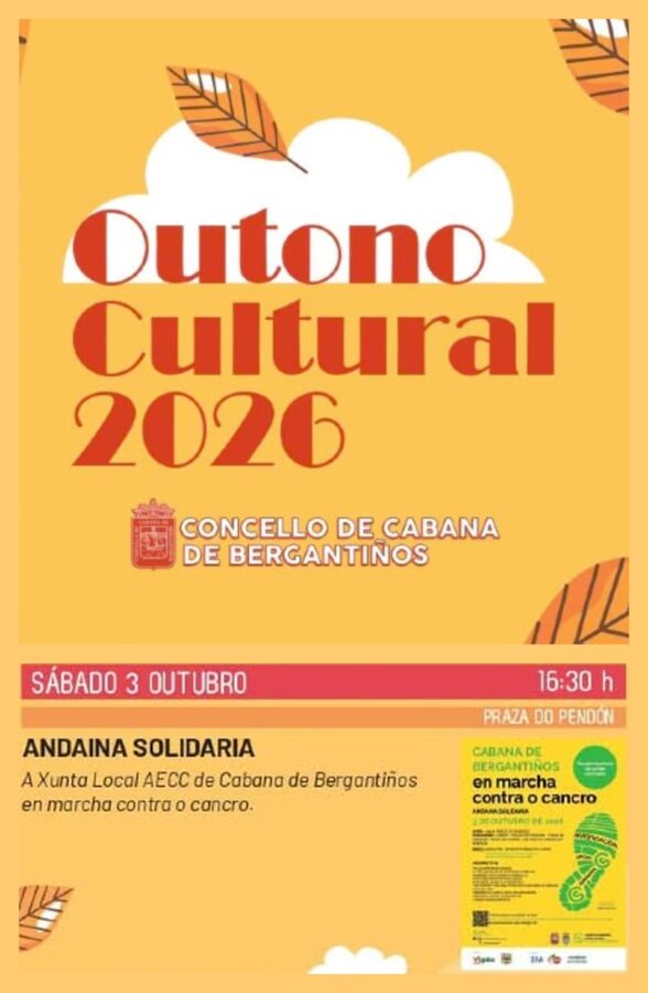 Cartel da Andaina Solidaria contra o Cancro en Cabana de Bergantiños