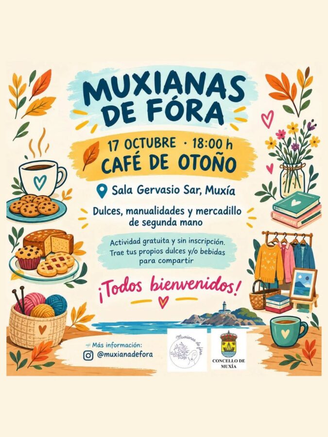 Cartel del Café de Outono organizado por Muxianas de Fóra el 17 de octubre de 2026 en Muxía