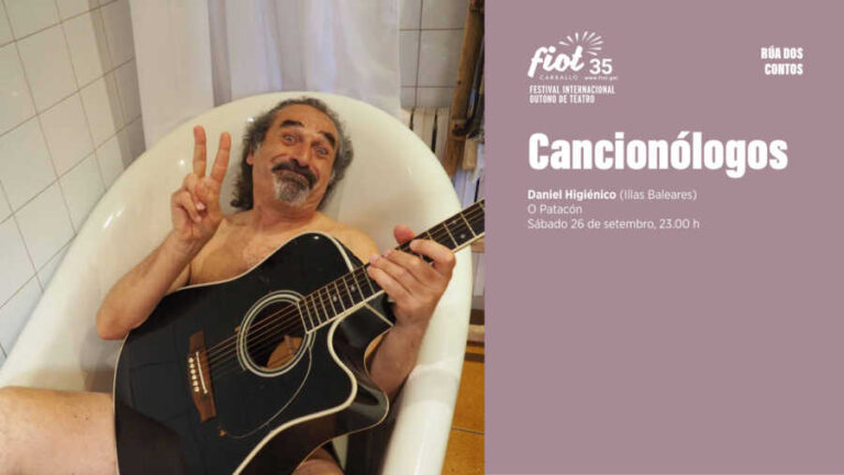 Cartel de Cancionólogos de Daniel Higiénico en el FIOT 2026 de Carballo