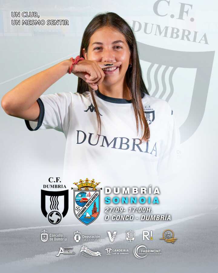 Cartel del partido C.F. Dumbría - EF Sonnoia del 27 de septiembre de 2026 en O Conco, Dumbría
