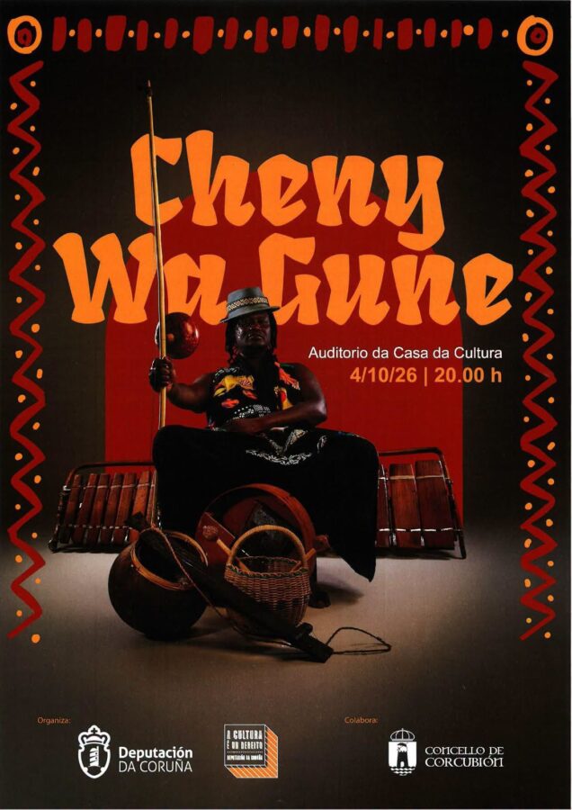 Cartel de Cheny Wa Gune en Corcubión, 4 de outubro de 2026 no Auditorio da Casa da Cultura